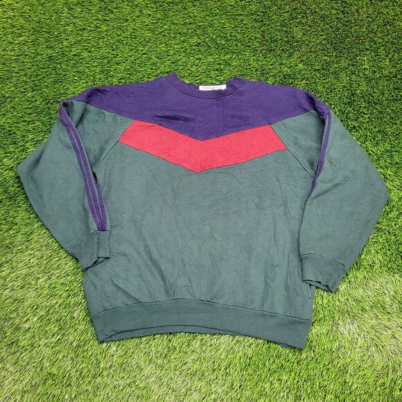 Vintage Y2K MacGregor Cropped Sweatshirt Large 22x25 Green - Picture 1 of 11